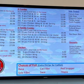 jj seafood market menu