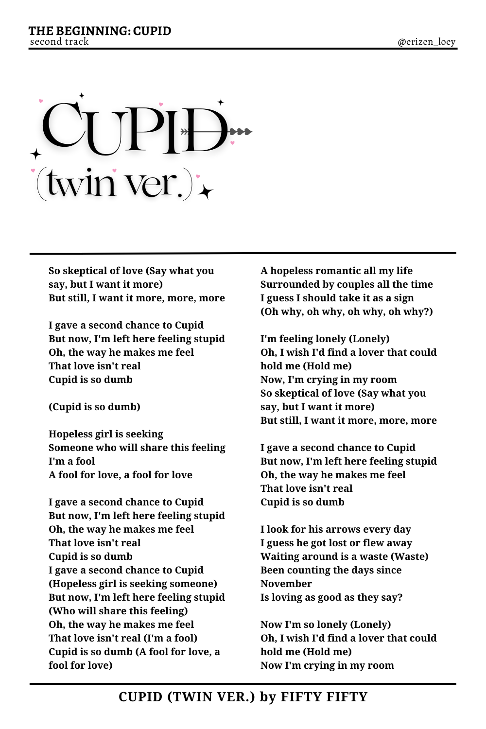 fifty fifty - cupid lyrics english version