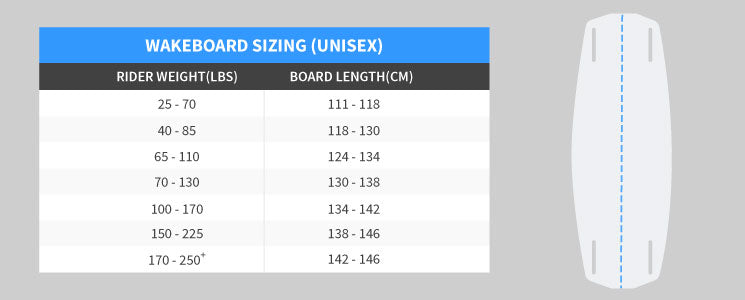 hyperlite wakeboard size chart