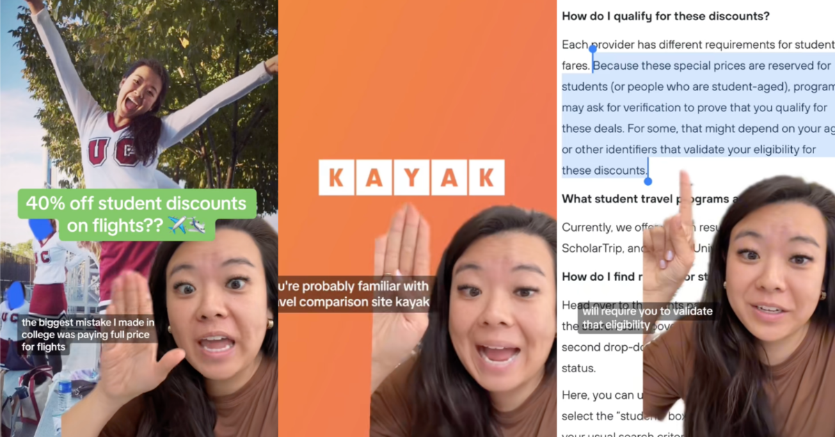 kayak student discount