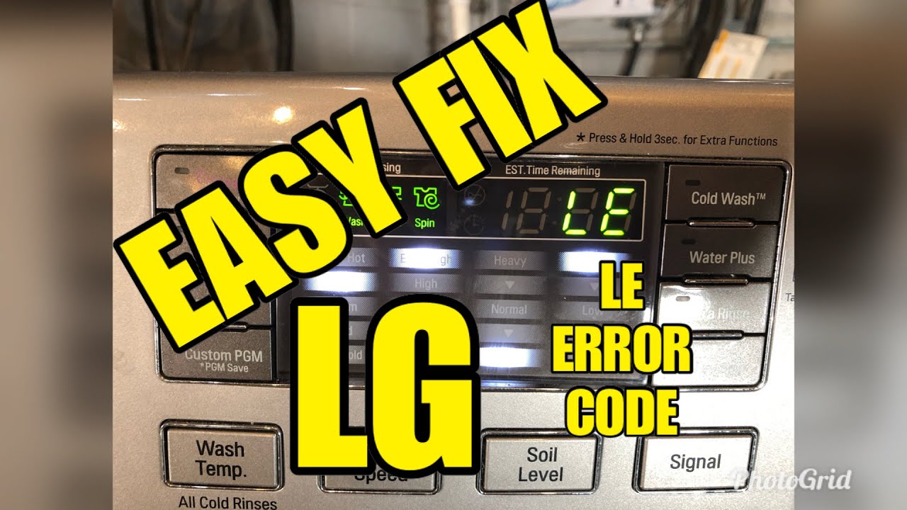 what is le code on lg washer