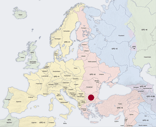 what is the time difference in bulgaria