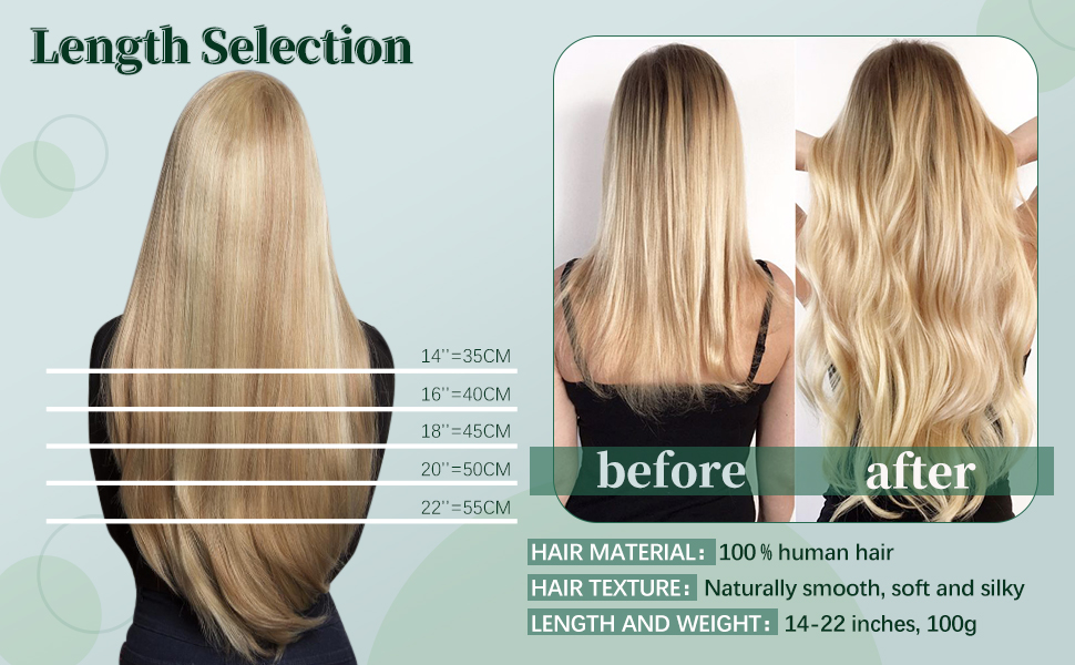 100g hair extensions before and after