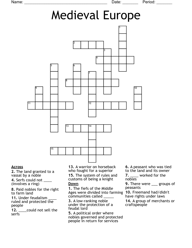 serf crossword puzzle