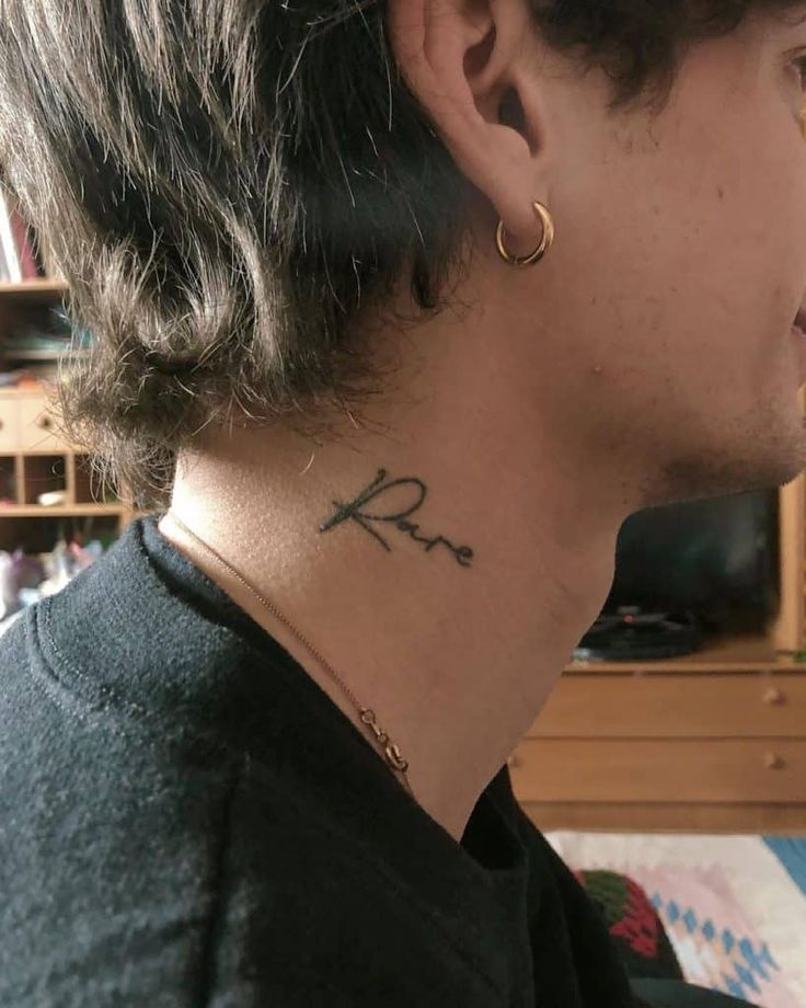 word tattoos neck