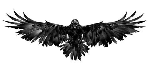 flying raven tattoo