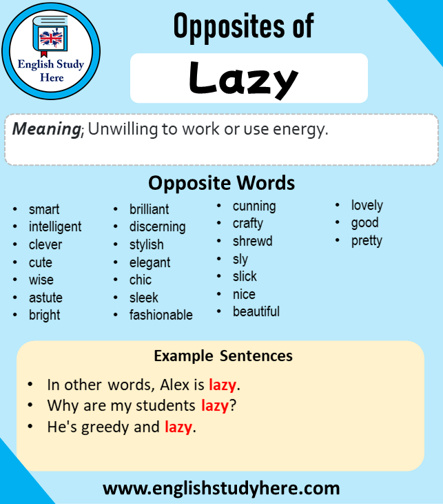 synonym for lazy