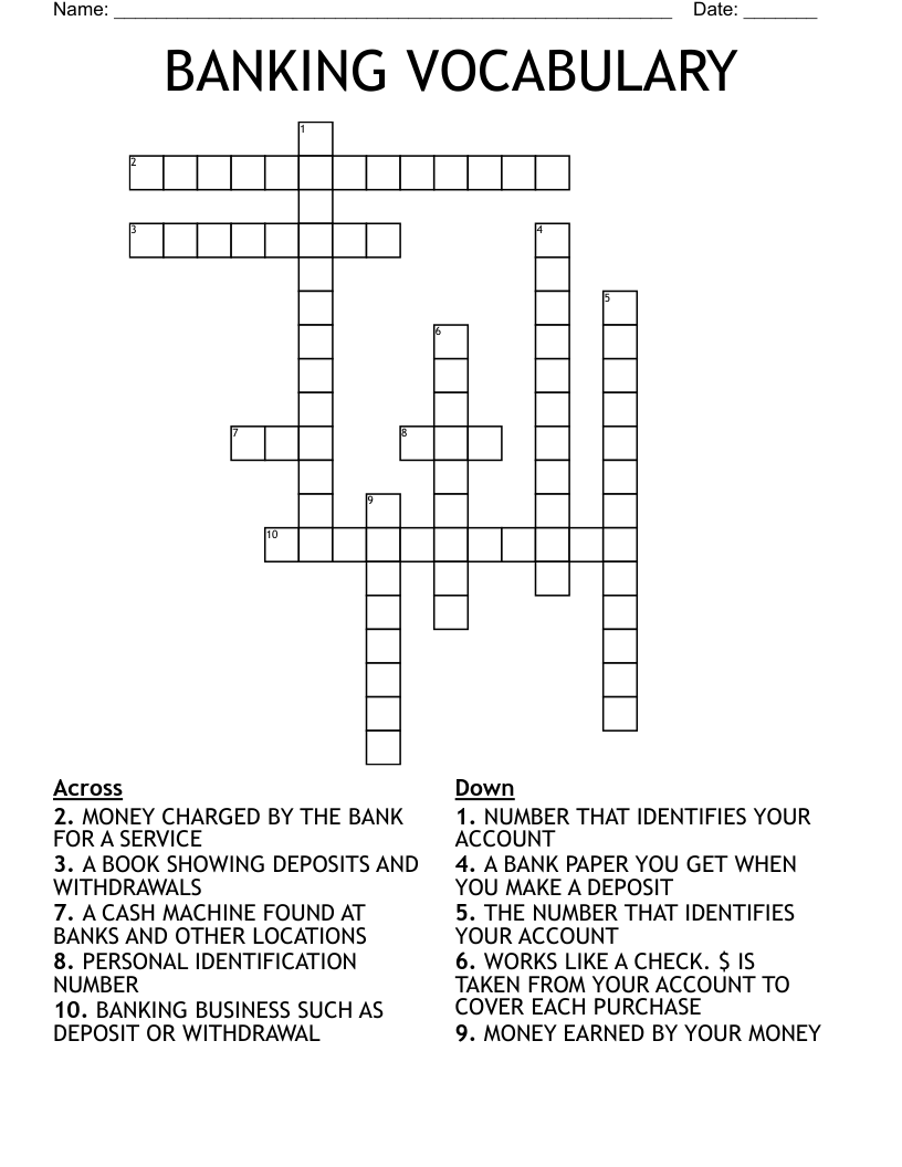 bank employee crossword clue