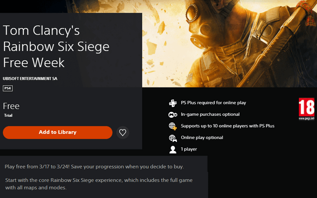 is ps plus required for rainbow six siege