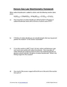 gas law stoichiometry worksheet