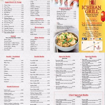 ichiban grill menu