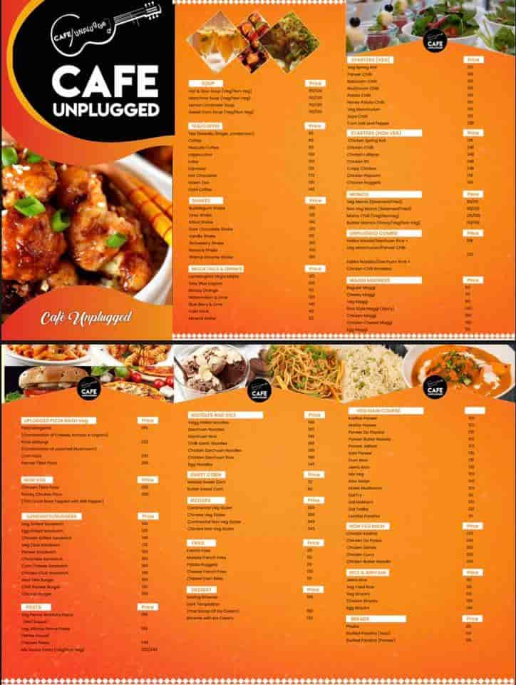 cafe unplugged menu