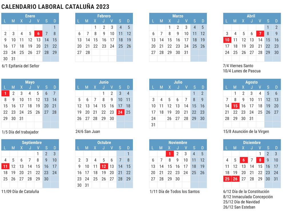 calendario laboral 2023 barcelona para imprimir