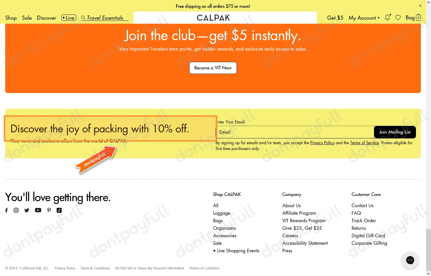 calpak coupon code