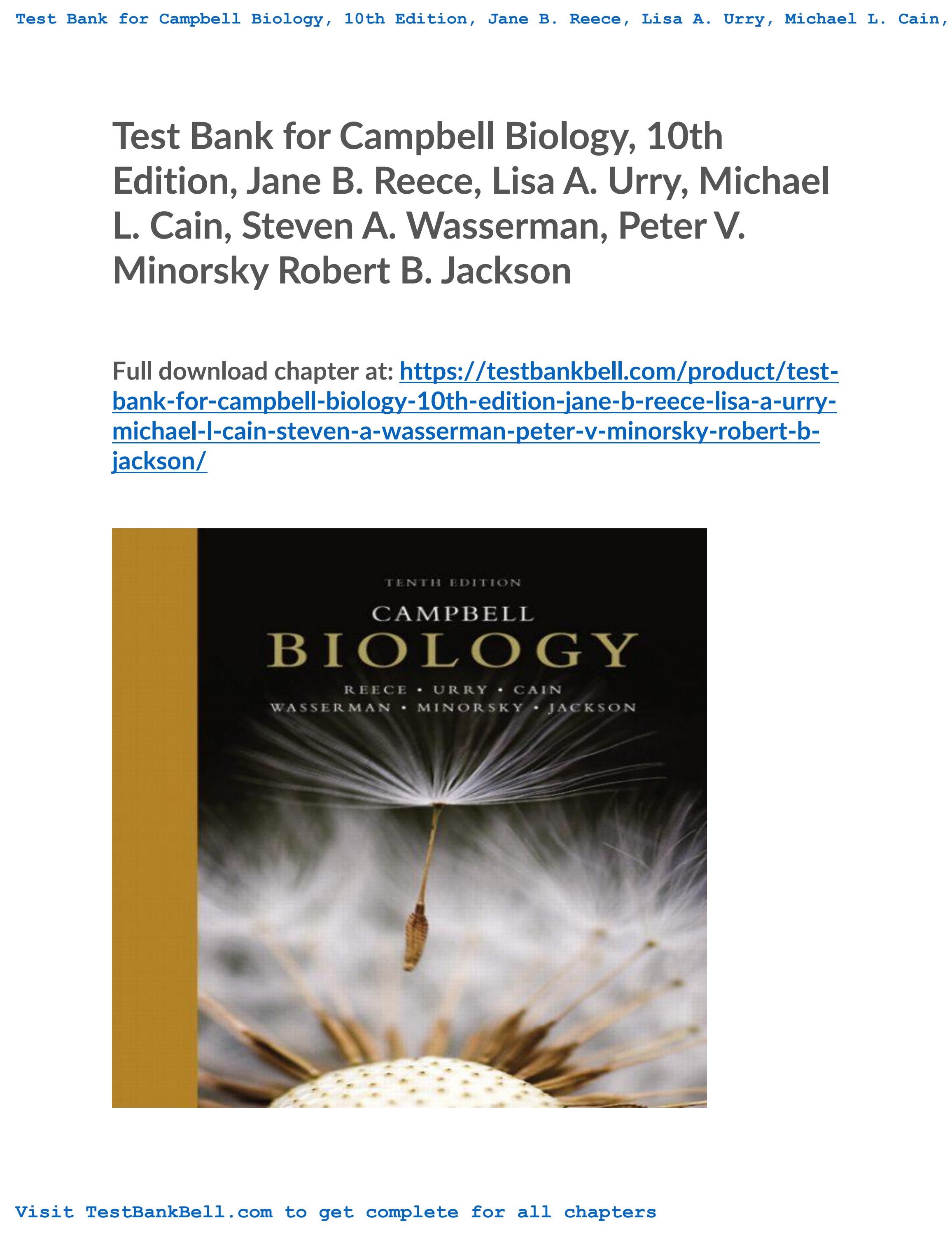 campbell biology 10th edition table of contents