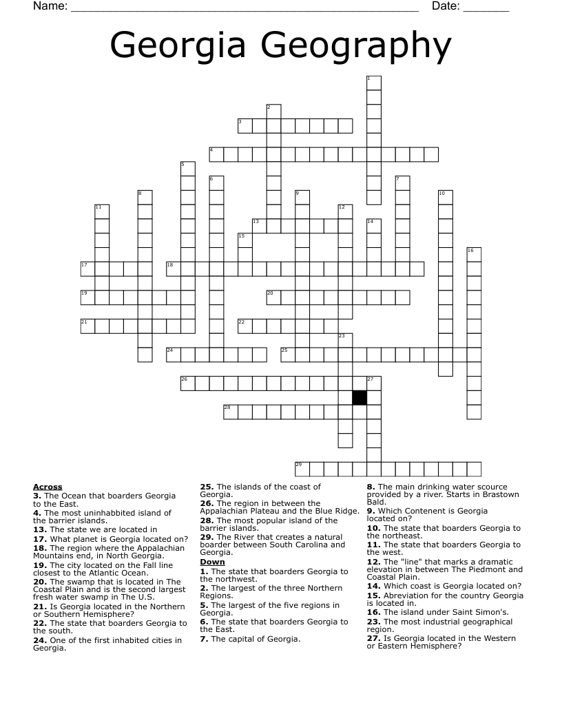 capital of georgia usa crossword clue