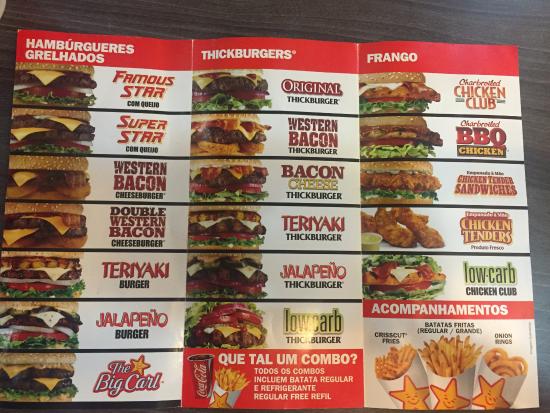 carls jr menu