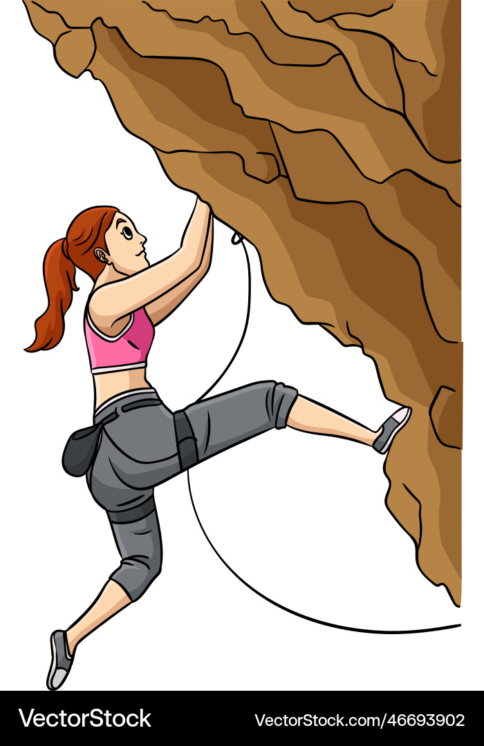 cartoon rock climbing