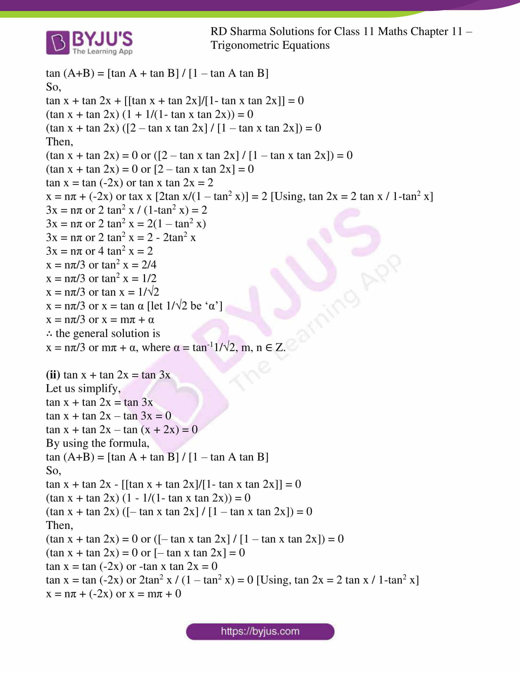 trigonometry class 11 formulas pdf