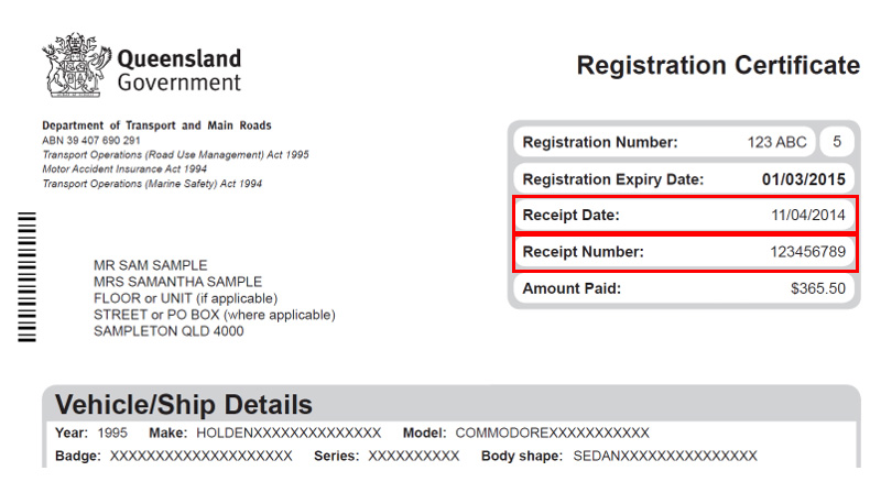 proof of vehicle ownership qld