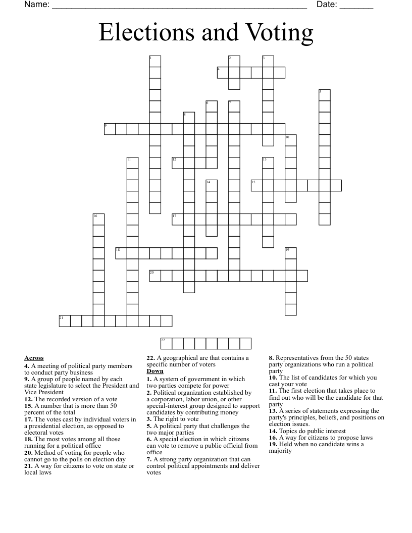 registered voters crossword clue