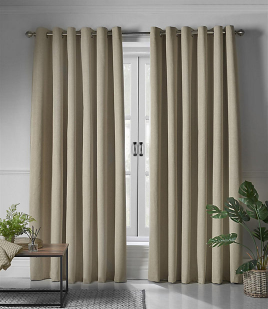 beige linen look curtains