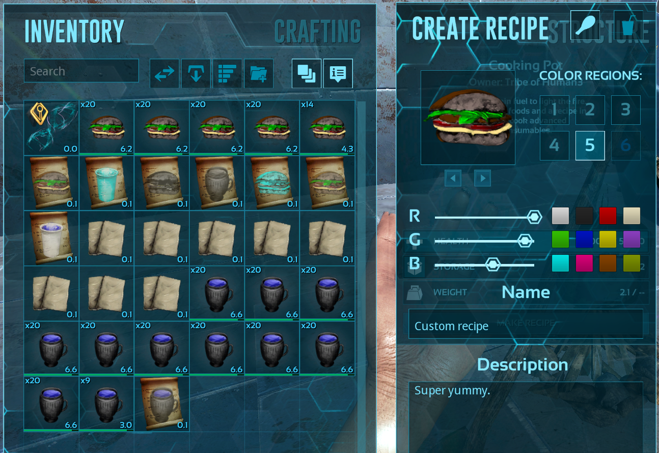 recipes on ark