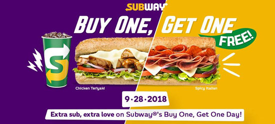 subway buy one get one