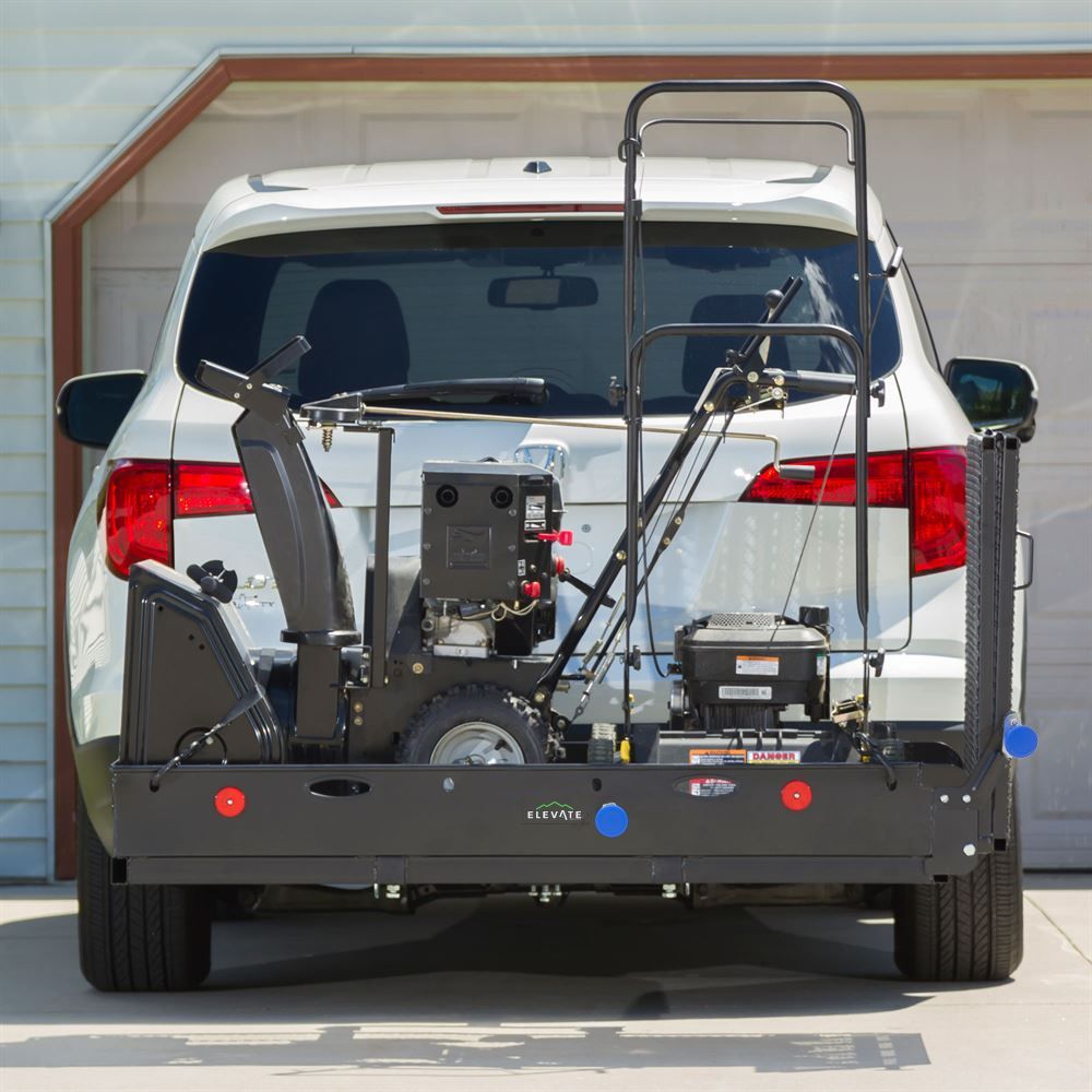 receiver hitch cargo carrier with ramp