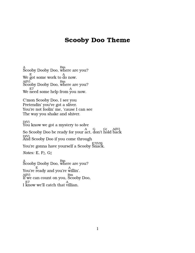 scooby lyrics