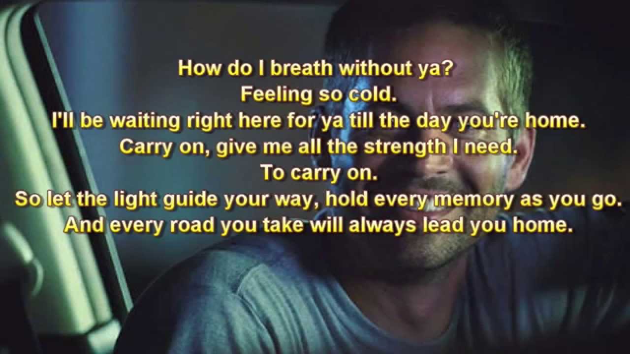 charlie puth see you again solo lyrics