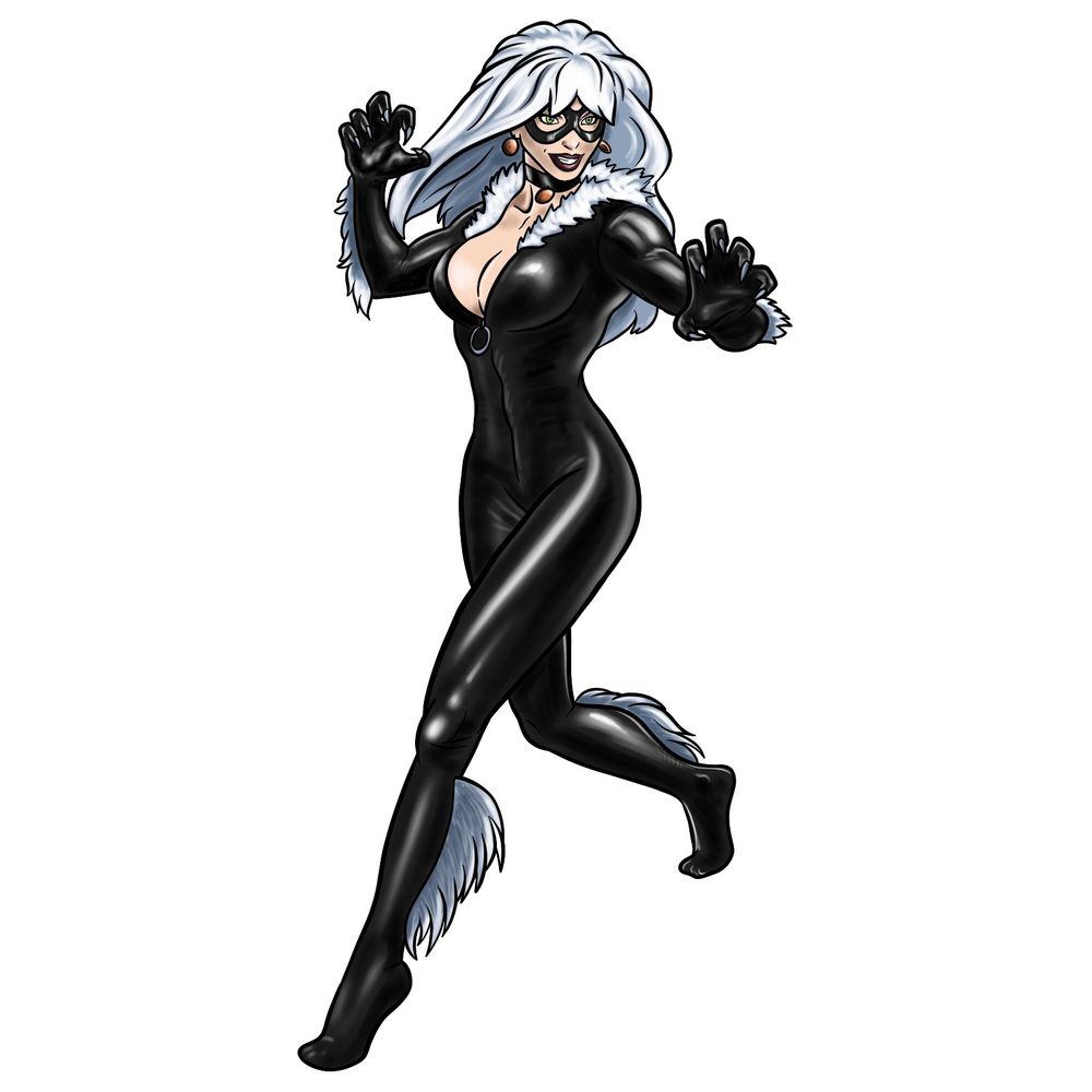 black cat drawing marvel