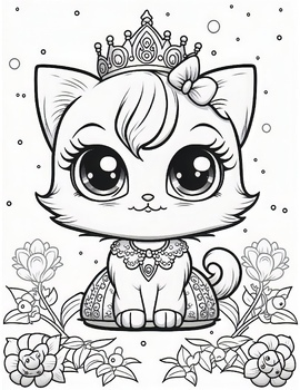 cute cartoon cat coloring pages