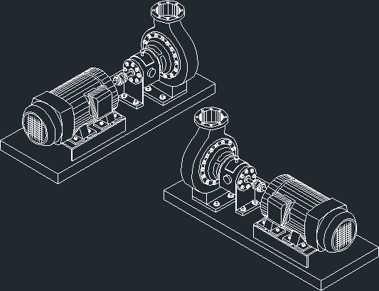 centrifugal pump autocad drawing