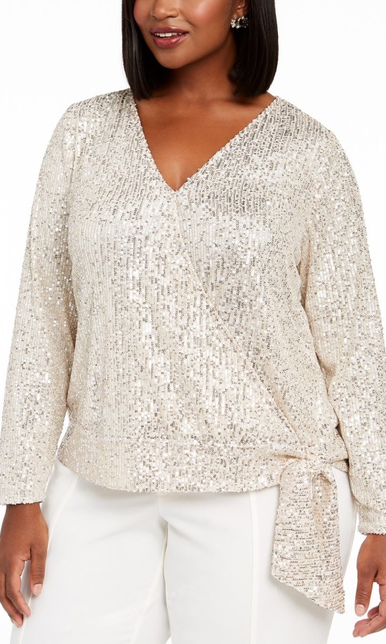 plus size glitter tops