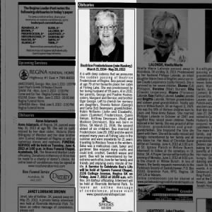 sask obits leader post regina