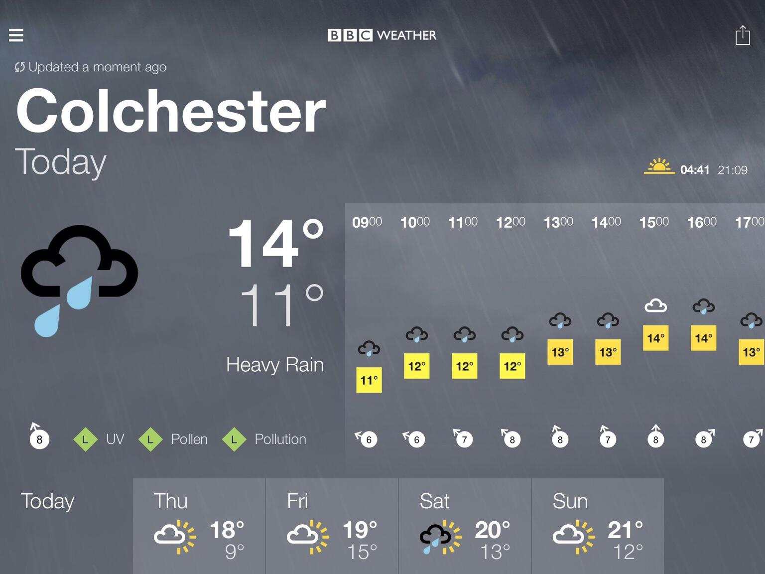 bbc colchester weather