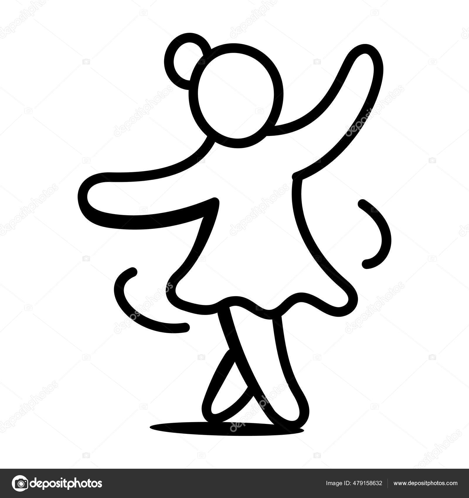 chica bailando dibujo