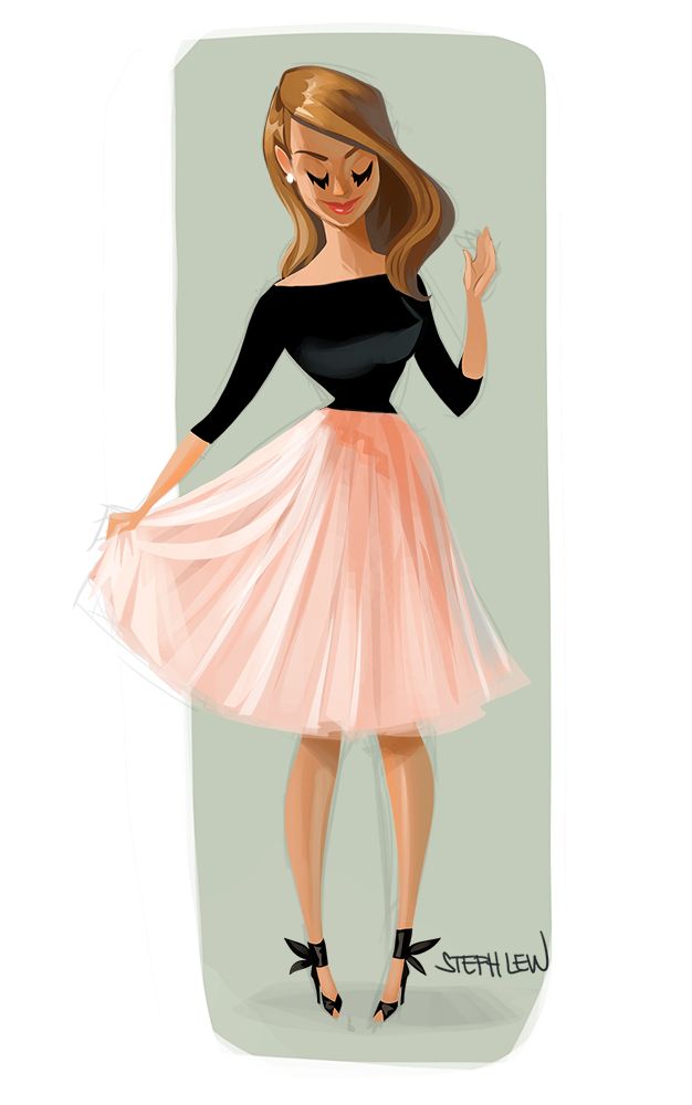 classy girl cartoon