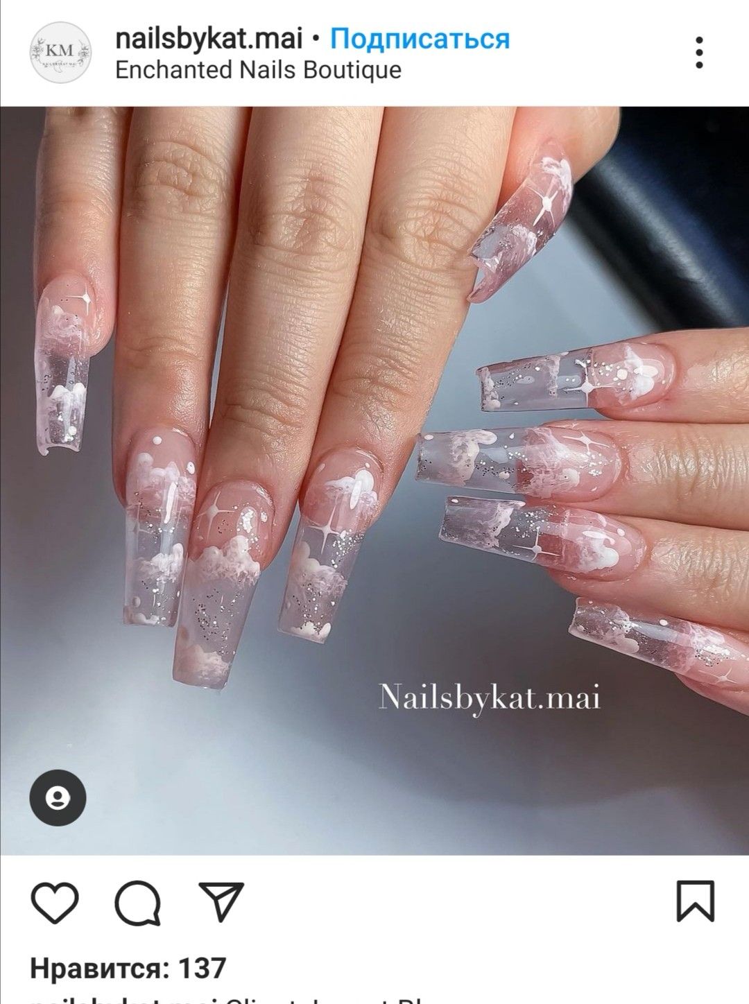 clear acrylic nails