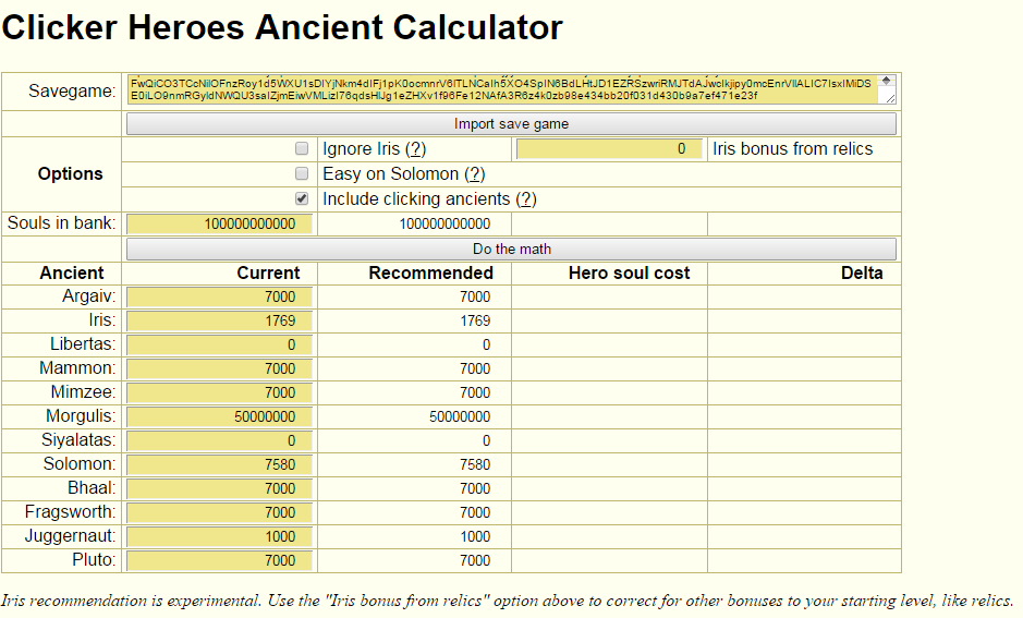 clicker heroes ancient calculator