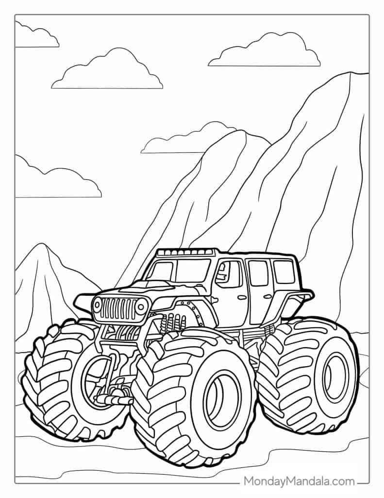 coloring pages monster truck