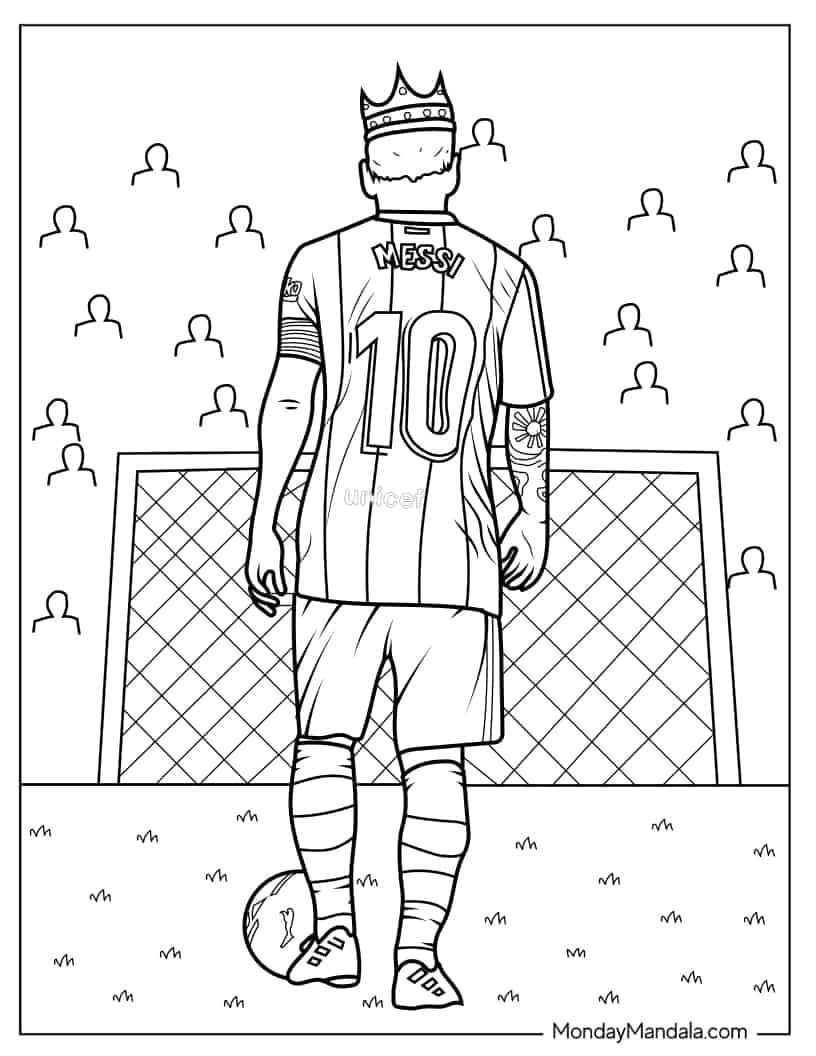 colouring pages of messi