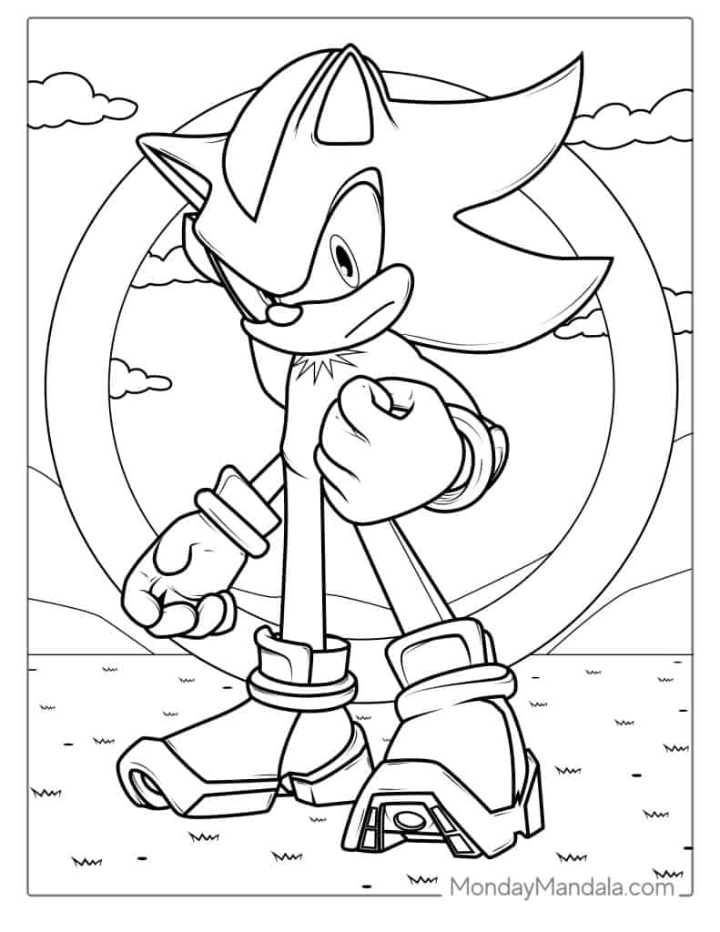 colouring pictures of sonic