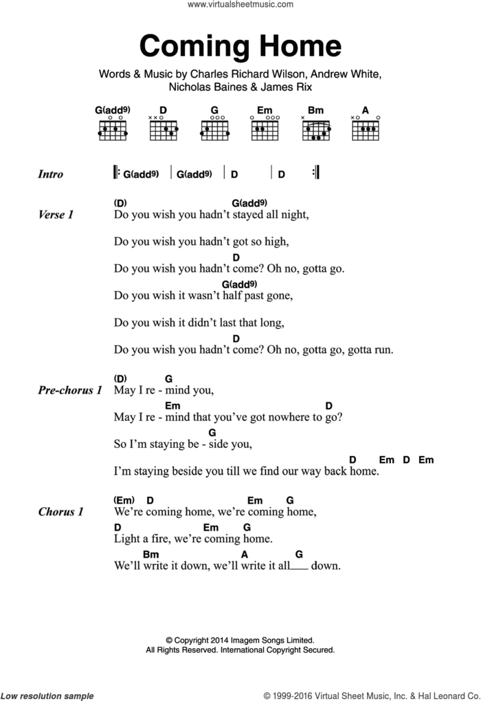 come home running chords