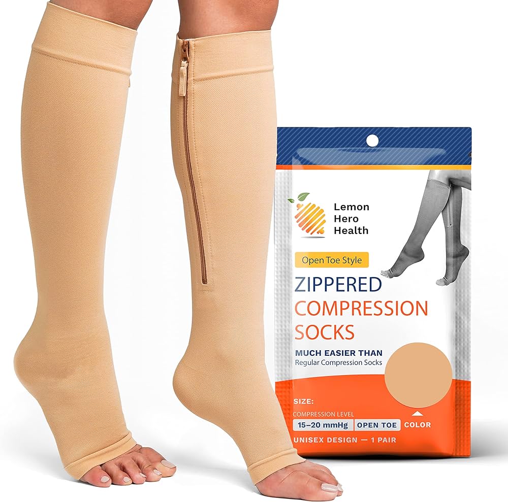 compression stocking with zippers