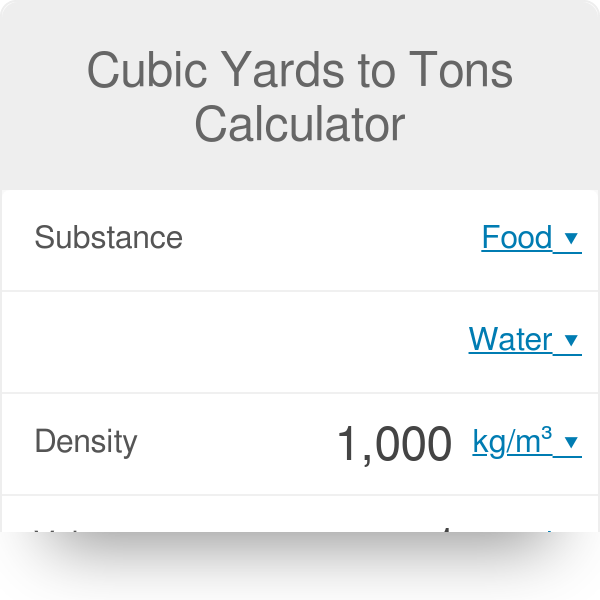 convert cu yards to tons