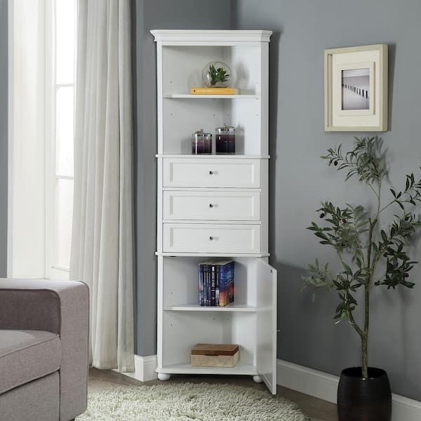 corner linen cabinet bathroom