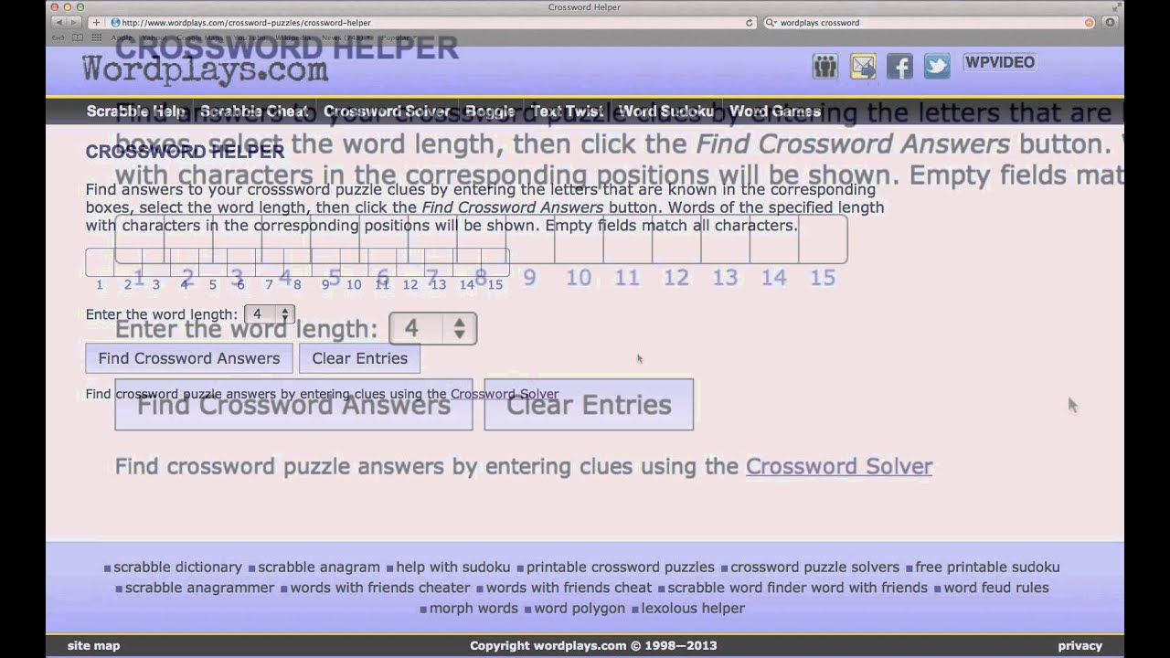 crossword answers solver