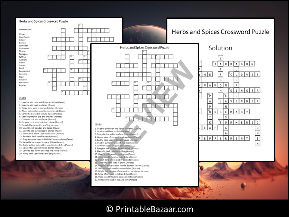 crossword aromatic herb